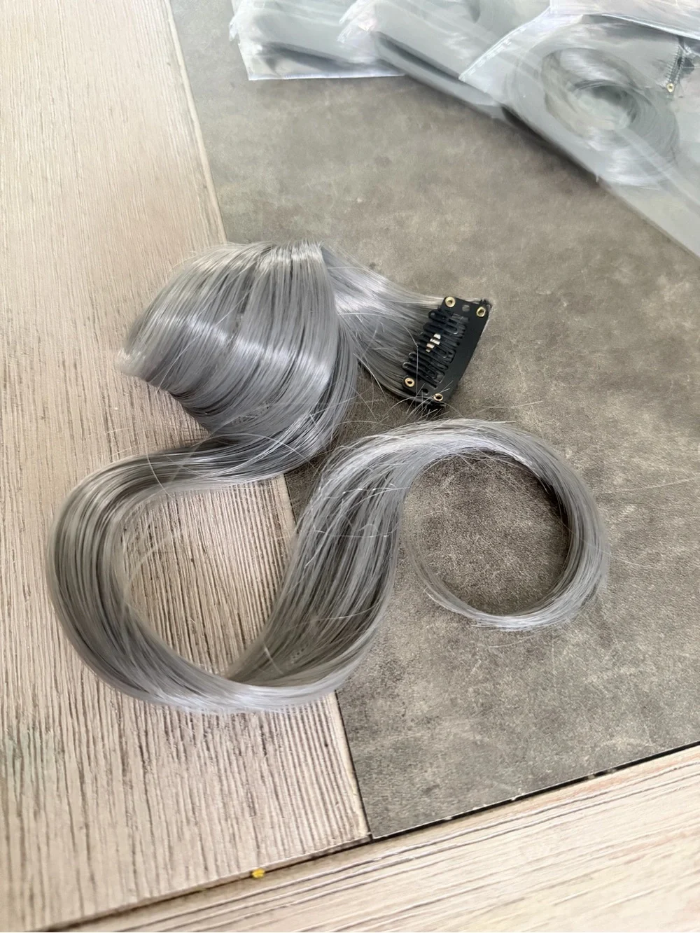 LAVENDER GREY HIGHLIGHTS 10 CLIP-IN HAIR EXTENSIONS